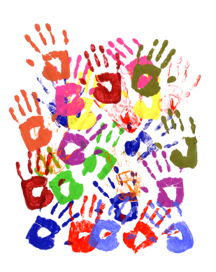 Painted handprints