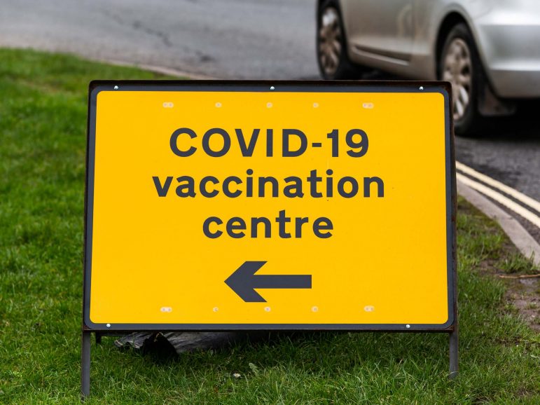 Vaccination clinic sign