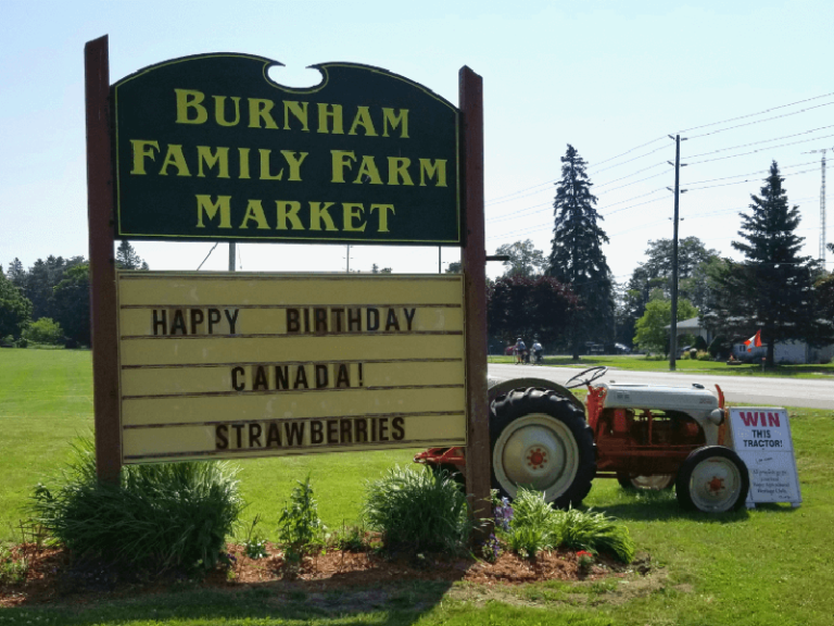 Burnham Family Farm sign