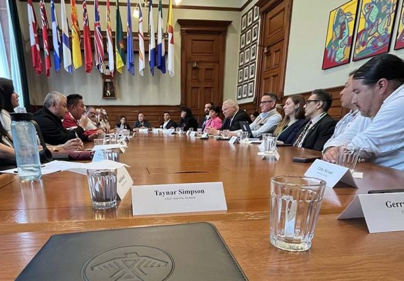 ALDERVILLE Chief Taynar Simpson attends Queen's Park.