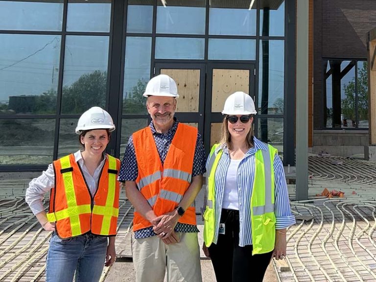(Left to Right): Northumberland County Archives and Museum (NCAM) Archivist Abigail Miller, Stewart Richardson (donor), and NCAM Curator Katie Kennedy.