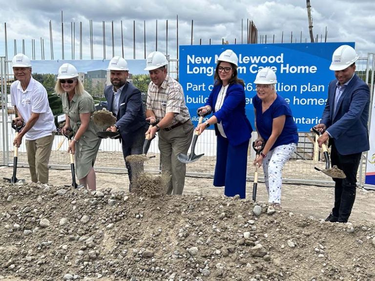 Dirt shoveling ceremony for the new long-term care home in Brighton. Photo by Dan Jones, CFWN, LJI