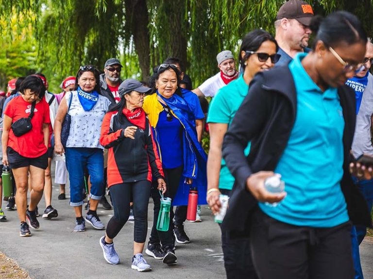 ticpants walking in Parkinson Canada's Superwalk. Photo courtesy of Parkinson Canada Facebook.