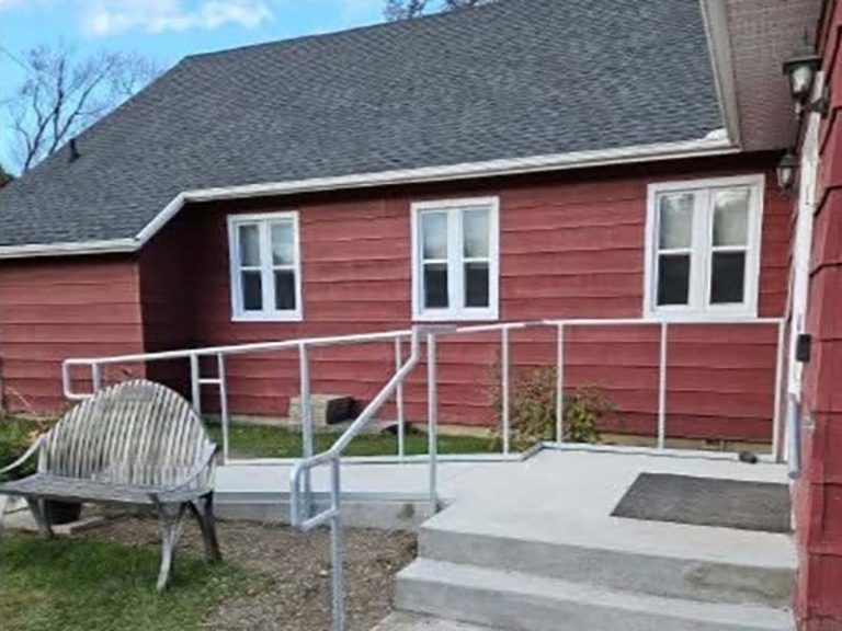 The Harwood Memorial Hall constructed a new accessibility ramp. Photo courtesy of Harwood Memorial Hall Facebook.