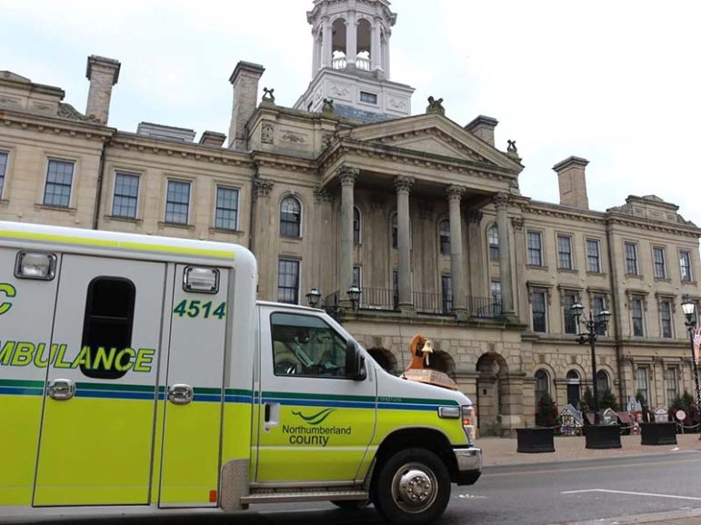 Northumberland County Ambulance in front of Victoria Hall