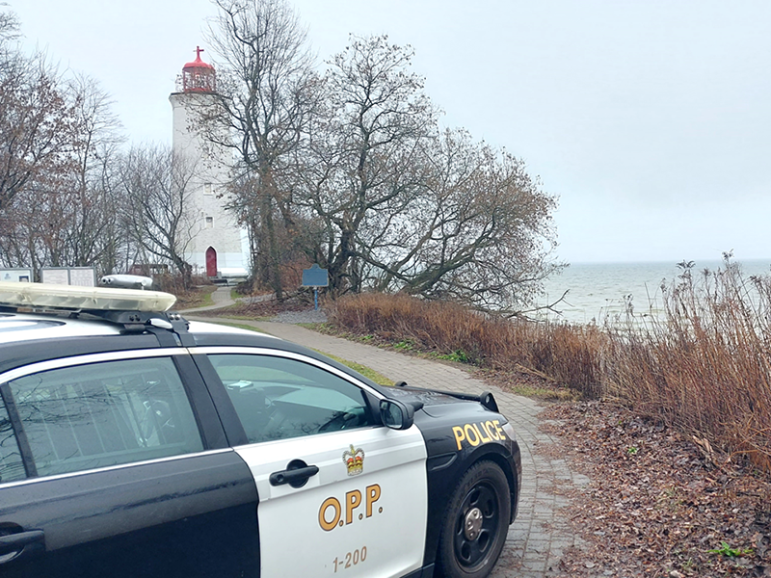 A Northumberland OPP cruiser at the Brighton Lighthouse. Courtesy of the Northumberland OPP.