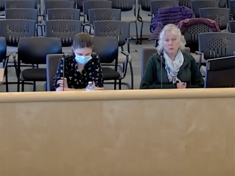 Transition House Community LIaison Committee co-chairs Beth Bellaire (r) and Chole Craig (l)