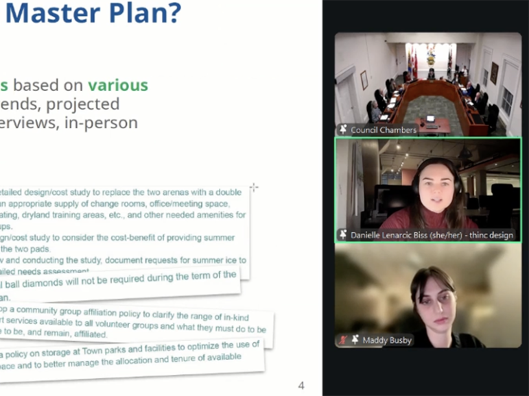 Madison Busby and Danielle Lenarcic Biss, of thinc design, a Toronto Landscape Architect and Planning Studio, presented an update to politicians