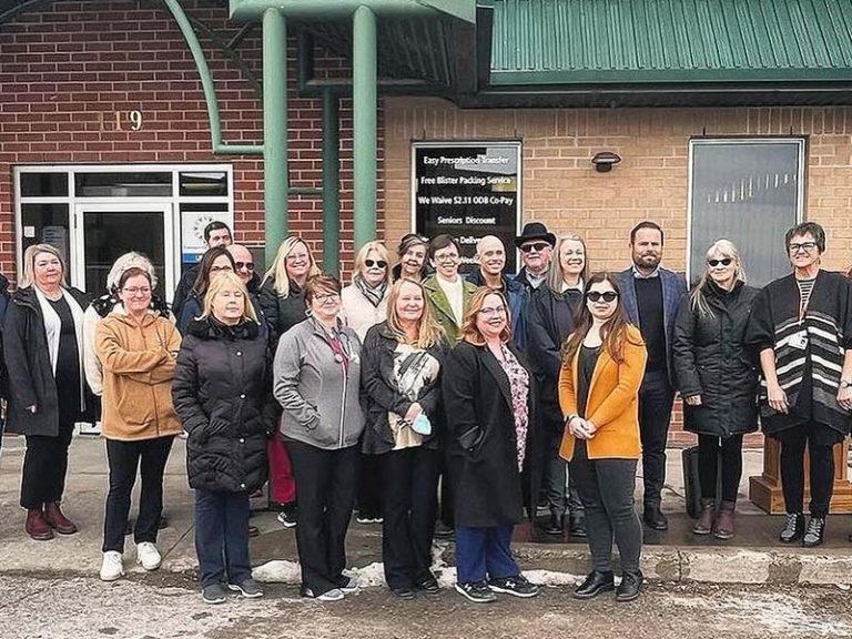 Northumberland-Peterborough South MPP David Piccini (fourth from right) with members of the Trent Hills Family Health Team (THFHT) in Campbellford on February 4, 2024, when he announced the Ontario government is investing an additional $221,933 to THFHT to service unattached patients in the area. (Photo: THFHT)