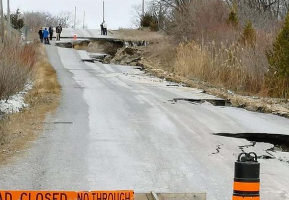 Roads make up a large portion of the Cramahe Township budget in 2026. This is Trenear Road in 2019 following a flood caused by rain and melting snow.