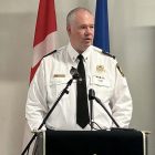 Cobourg Police Chief Chris Leather. Photo by Dan Jones, CFWN, LJI. CFWN logo Dan Jones - CFWN Cobourg,