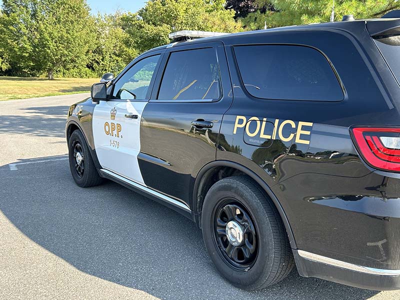 OPP Cruiser at Cobourg courthouse. By Dan Jones, CFWN, LJI.
